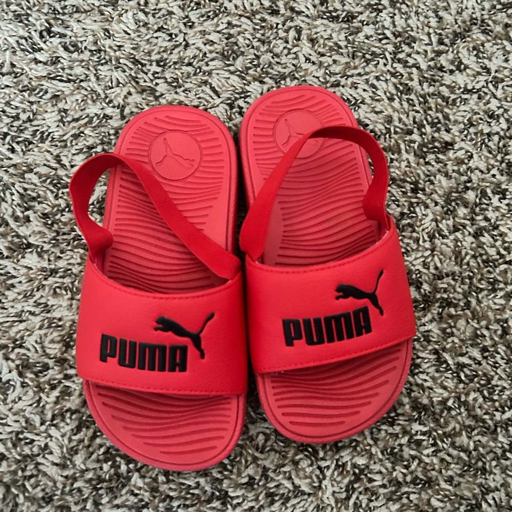 Puma Kids Bright Red Slide Sandals